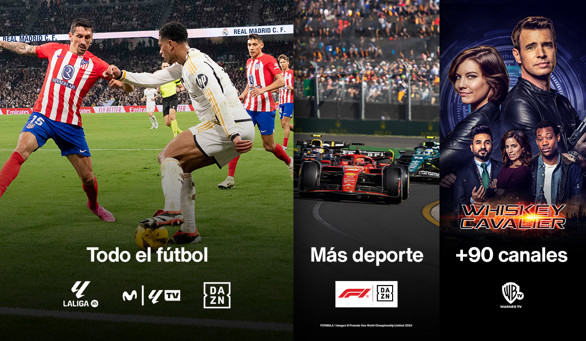 TV con más de 90 canales + todo el fútbol + más deporte